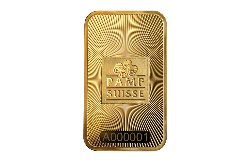 1 oz Gold Bars - PAMP Suisse (w/ assay)