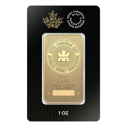 1 oz Gold Bar - Royal Canadian Mint (Ships week of Sept.14)