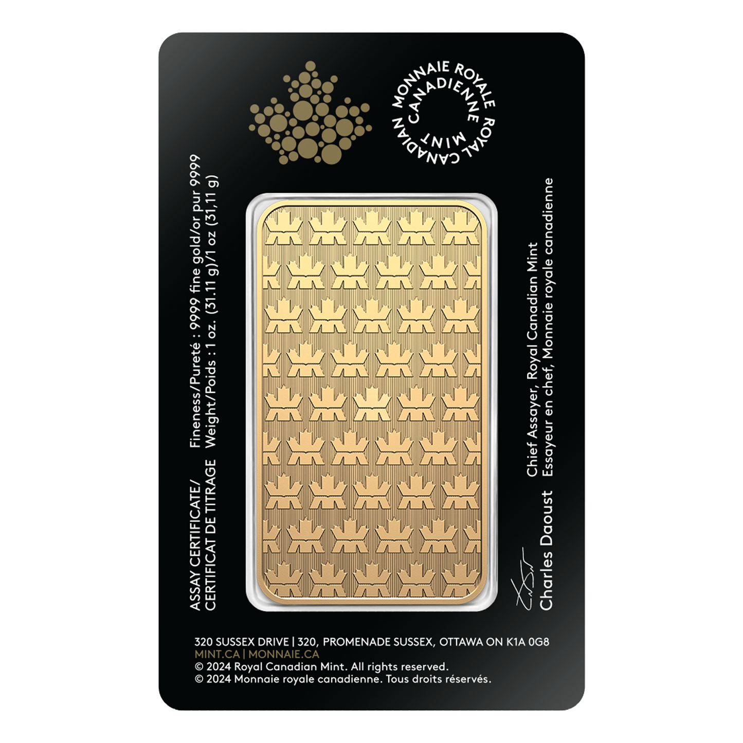 1 oz Gold Bar - Royal Canadian Mint