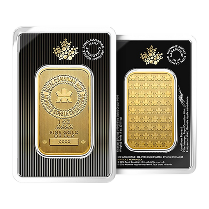 1 oz Gold Bar - Royal Canadian Mint (Ships week of Sept.14)