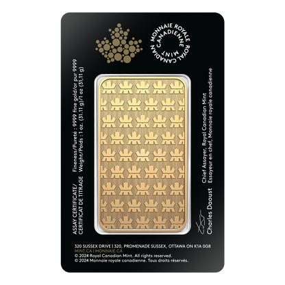 1 oz Gold Bar - Royal Canadian Mint
