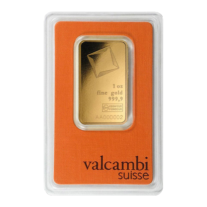 Valcambi Suisse 1 oz Gold Bars (w/ assay)