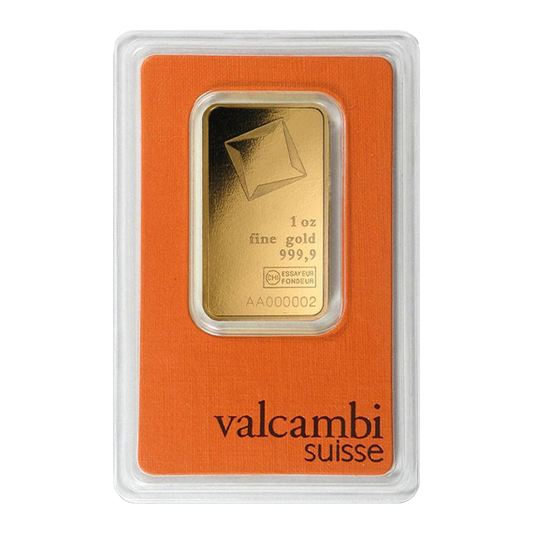 Valcambi Suisse 1 oz Gold Bars (w/ assay)
