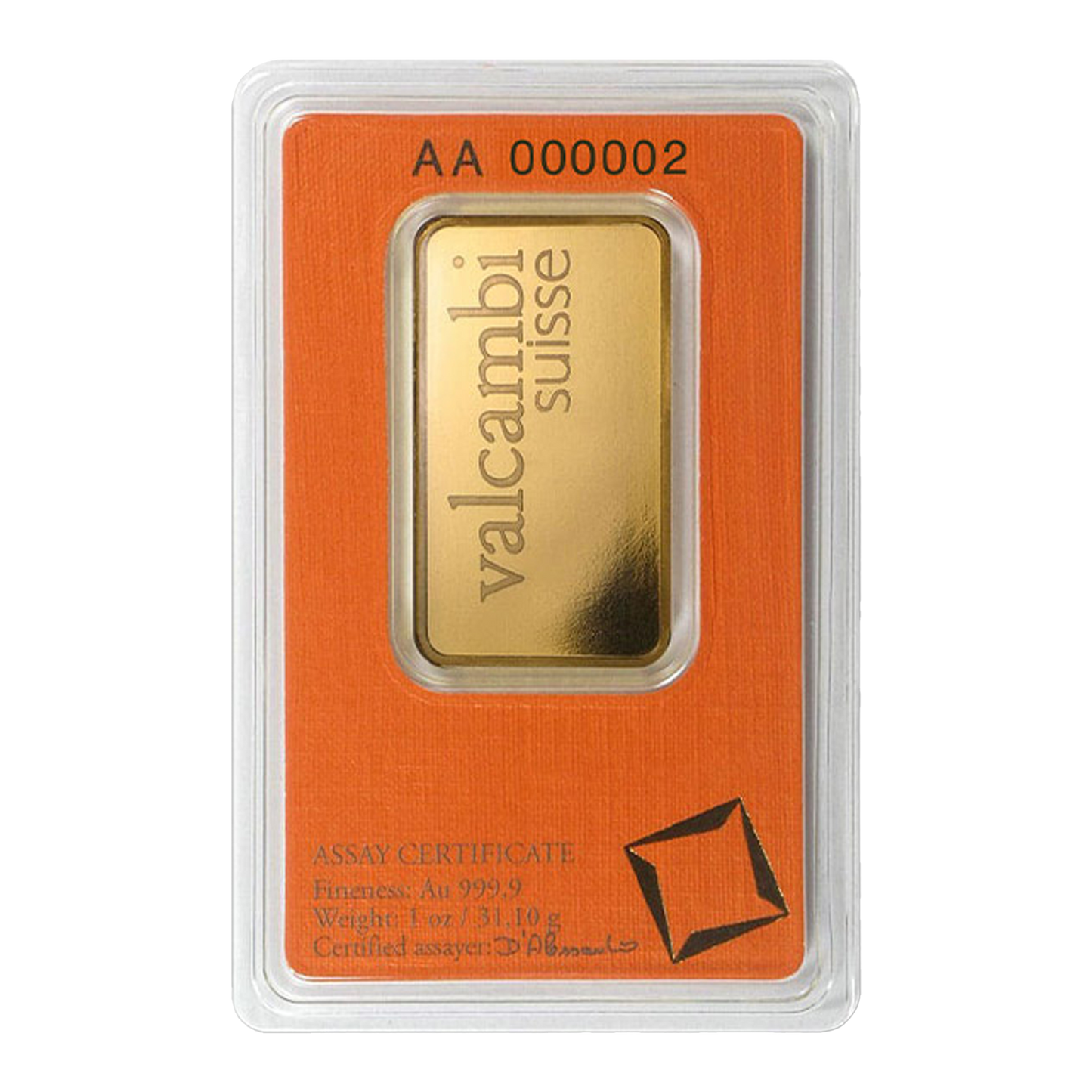 Valcambi Suisse 1 oz Gold Bars (w/ assay)