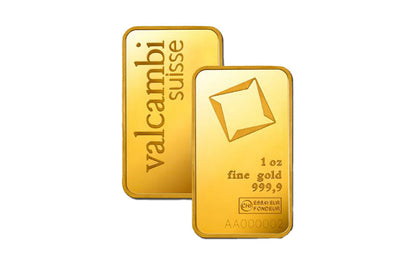 Valcambi Suisse 1 oz Gold Bars (w/ assay)