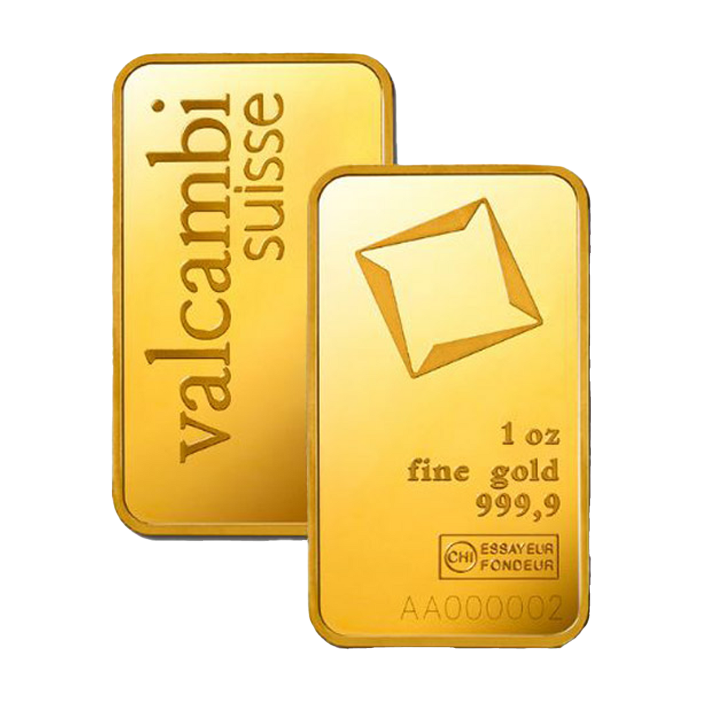 Valcambi Suisse 1 oz Gold Bars (w/ assay)