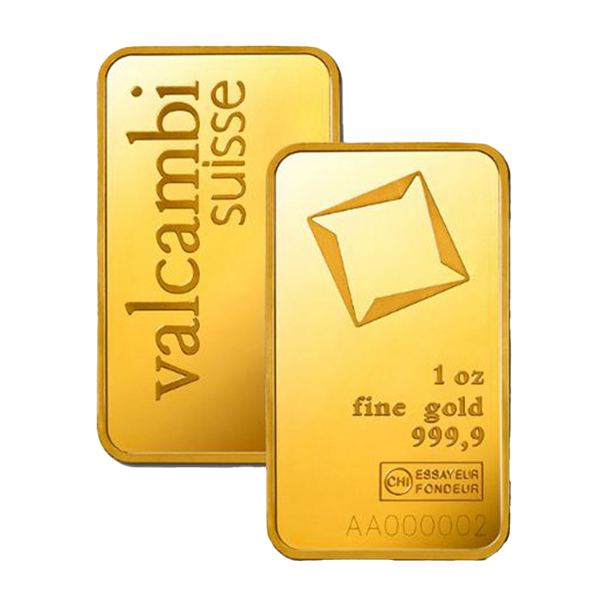 Valcambi Suisse 1 oz Gold Bars (w/ assay)