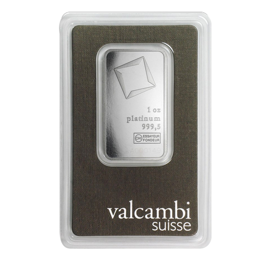 1 oz Platinum Valcambi Suisse Bars