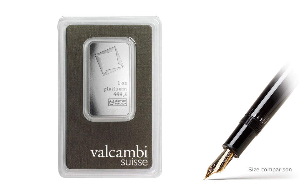 Buy 1 oz Platinum Valcambi Suisse Bars
