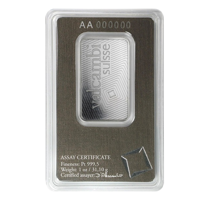 1 oz Platinum Valcambi Suisse Bars