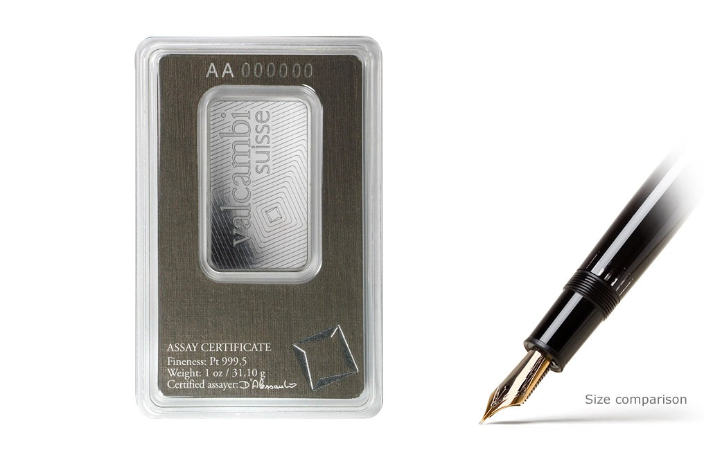 Buy 1 oz Platinum Valcambi Suisse Bars