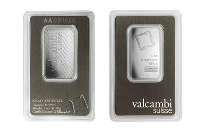 Buy 1 oz Platinum Valcambi Suisse Bars