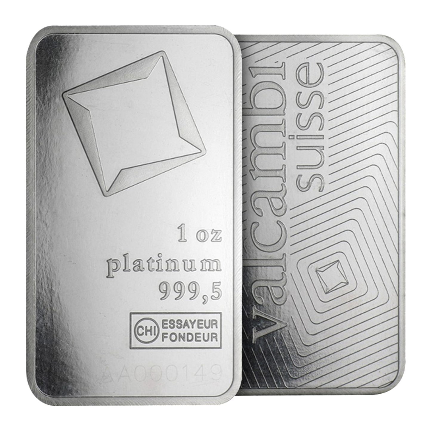 1 oz Platinum Valcambi Suisse Bars