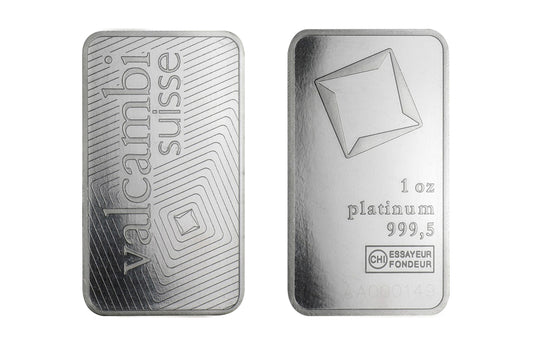 Buy 1 oz Platinum Valcambi Suisse Bars