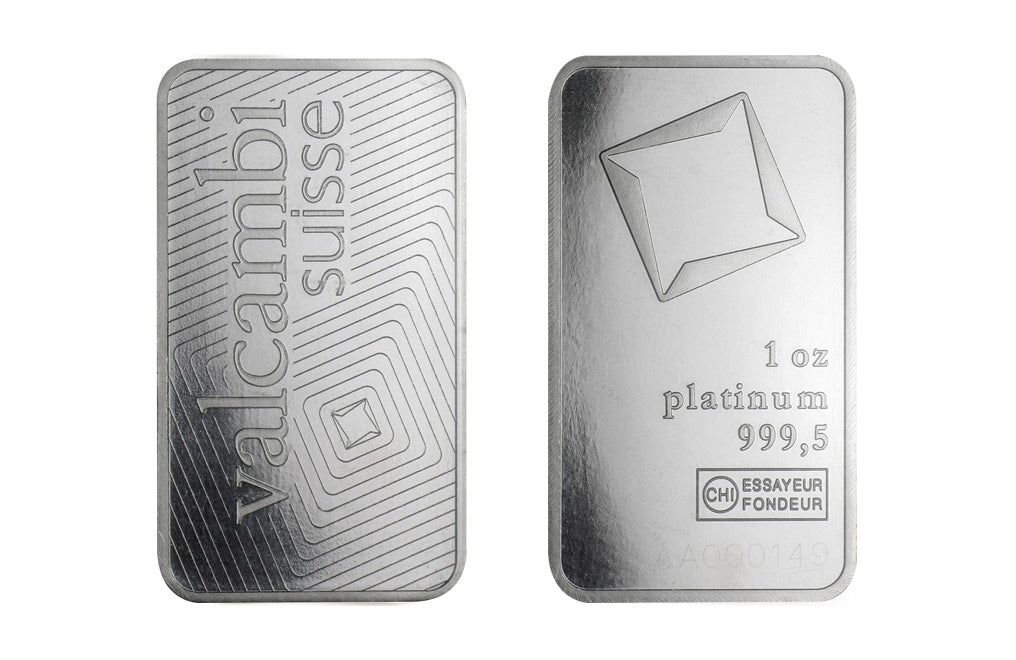 Buy 1 oz Platinum Valcambi Suisse Bars