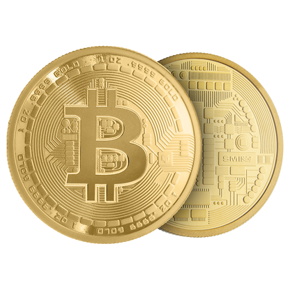 Buy 1 oz Pure Gold Bitcoin Round .9999
