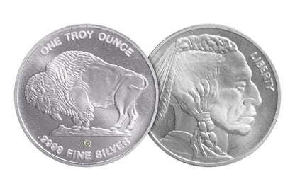 .9999 Fine Silver 1 oz Buffalo Rounds (Brilliant Uncirculated)