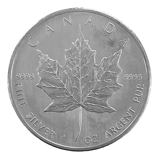 1 oz Canadian Silver Maple Leaf Coins (wear & tear)