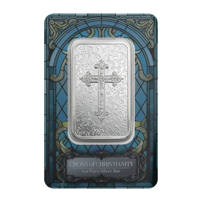 Buy 1 oz Silver Cross of Christianity Bar (2026)