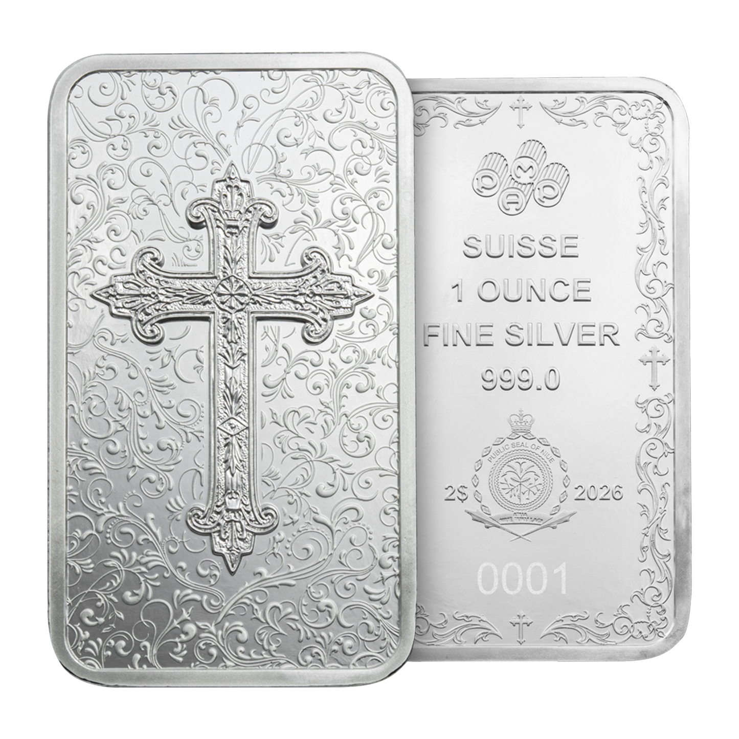 Buy 1 oz Silver Cross of Christianity Bar (2026)