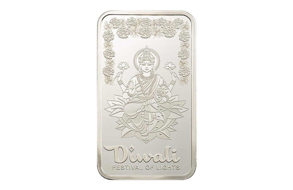 Buy 1 oz Silver Diwali Lakshmi and Rangoli Bar (2025)