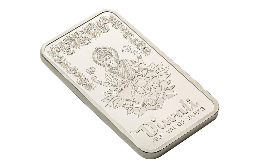 Buy 1 oz Silver Diwali Lakshmi and Rangoli Bar (2025)