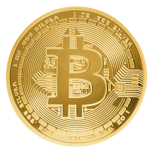 1 oz Silver Gold Plated Bitcoin Round