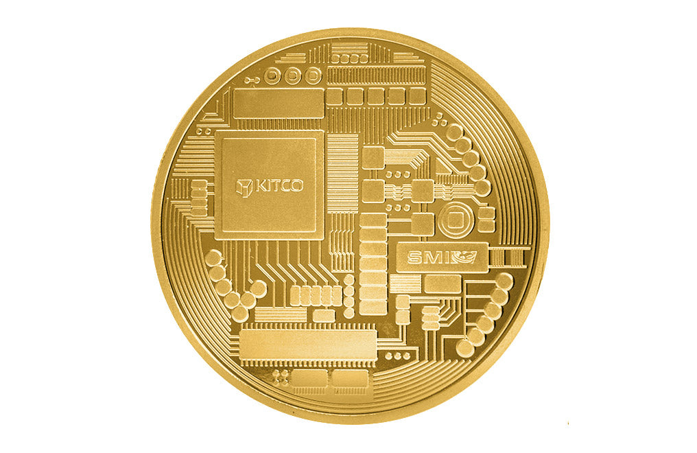 1 oz Silver Gold Plated Bitcoin Round