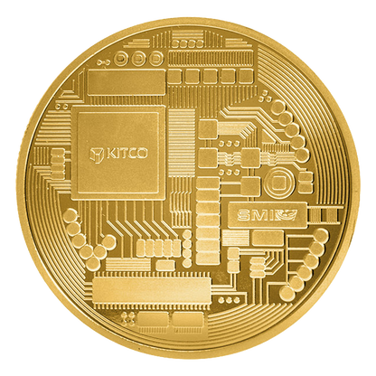 1 oz Silver Gold Plated Bitcoin Round