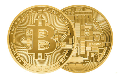 1 oz Silver Gold Plated Bitcoin Round