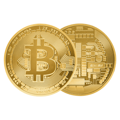 1 oz Silver Gold Plated Bitcoin Round