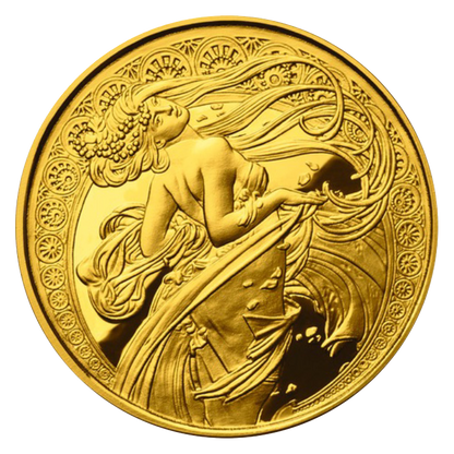 Buy 1 oz Silver Mucha Dance Gold Plated Proof Round [US Shipping the week of Nov 17th]