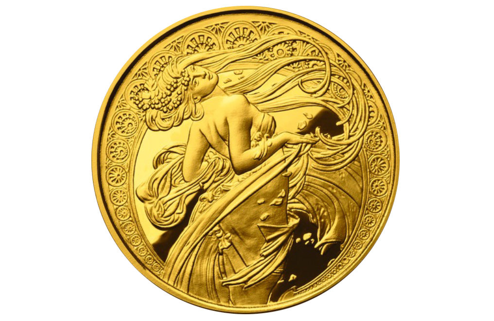 Buy 1 oz Silver Mucha Dance Gold Plated Proof Round [US Shipping the week of Nov 3rd]