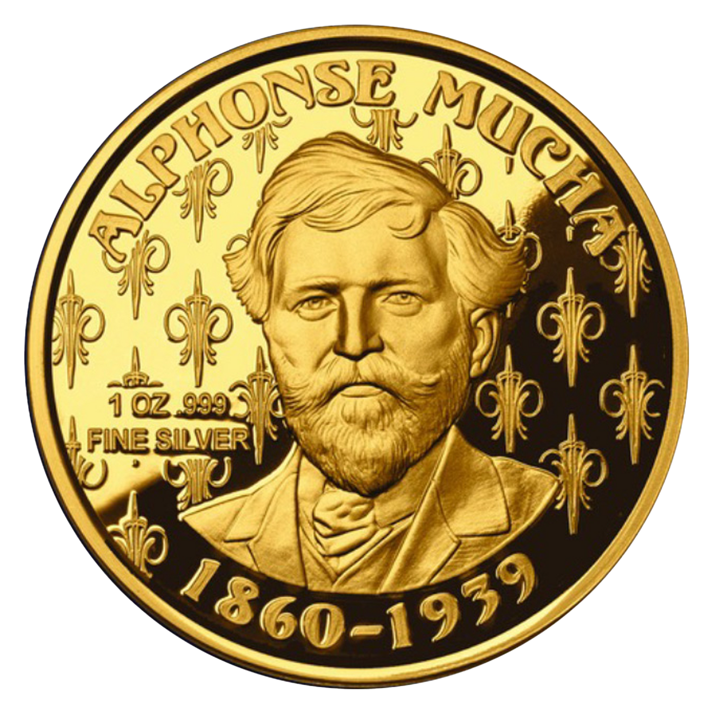 Buy 1 oz Silver Mucha Dance Gold Plated Proof Round [US Shipping the week of Nov 17th]