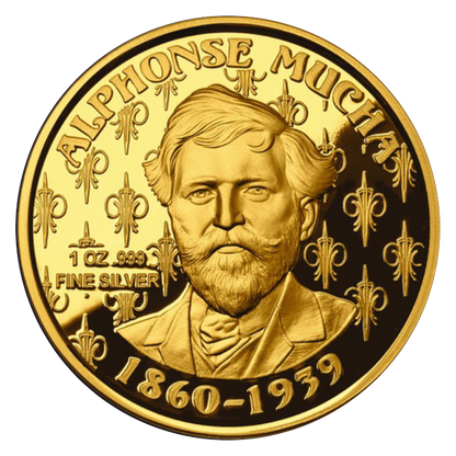 Buy 1 oz Silver Mucha Dance Gold Plated Proof Round [US Shipping the week of Nov 17th]