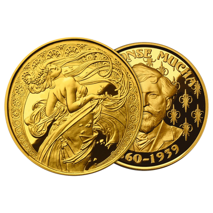Buy 1 oz Silver Mucha Dance Gold Plated Proof Round [US Shipping the week of Nov 17th]