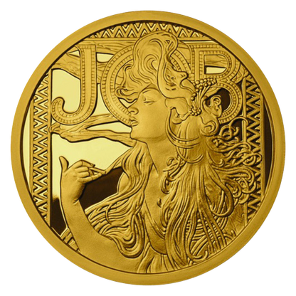 Buy 1 oz Silver Mucha JOB Gold Plated Proof Round