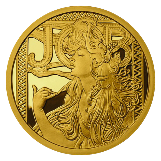 Buy 1 oz Silver Mucha JOB Gold Plated Proof Round