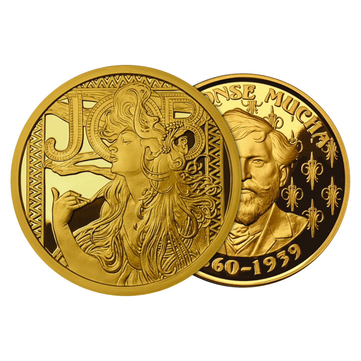 Buy 1 oz Silver Mucha JOB Gold Plated Proof Round