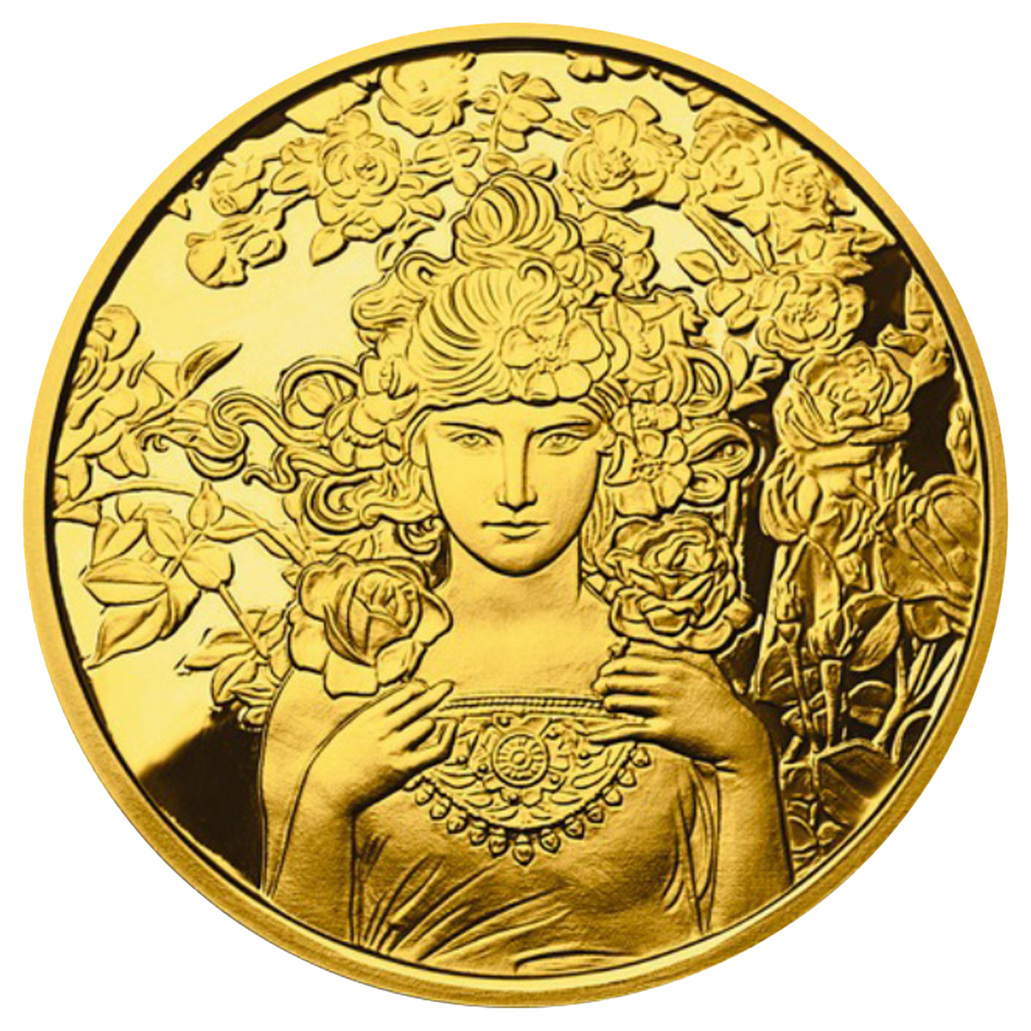 Buy 1 oz Silver Mucha Rose Gold Plated Proof Round