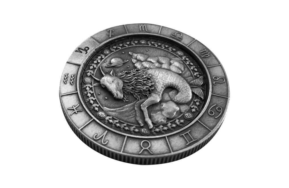 Buy 1 oz Silver Zodiac Capricorn Round