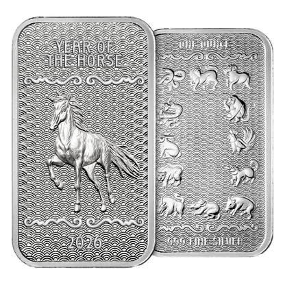 Buy 1 oz Silver Year of the Horse Bar (2026)