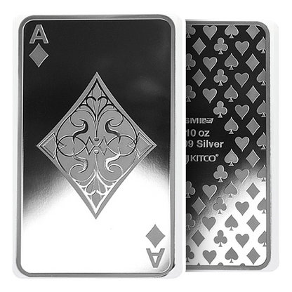 Buy 10 oz Silver Ace of Diamonds Bar .9999 {CAN: Shipping week of August 17}