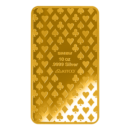 Buy 10 oz Silver Ace of Hearts Bar (.9999) 24K Gold Plated {CAN: Shipping week of August 17}