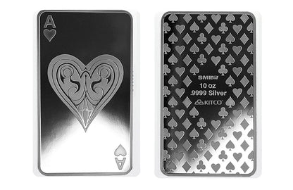 Buy 10 oz Silver Ace of Hearts Bar .9999