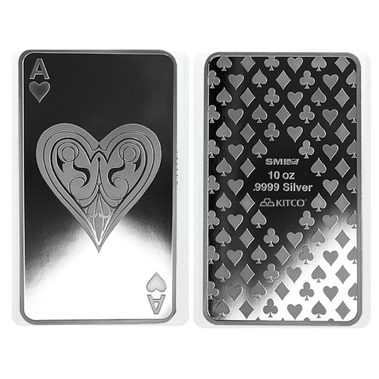 Buy 10 oz Silver Ace of Hearts Bar .9999