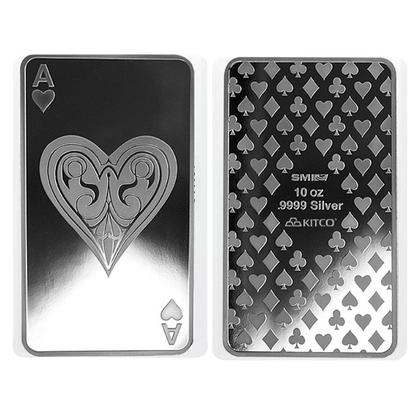 Buy 10 oz Silver Ace of Hearts Bar .9999 {CAN: Shipping week of August 17}