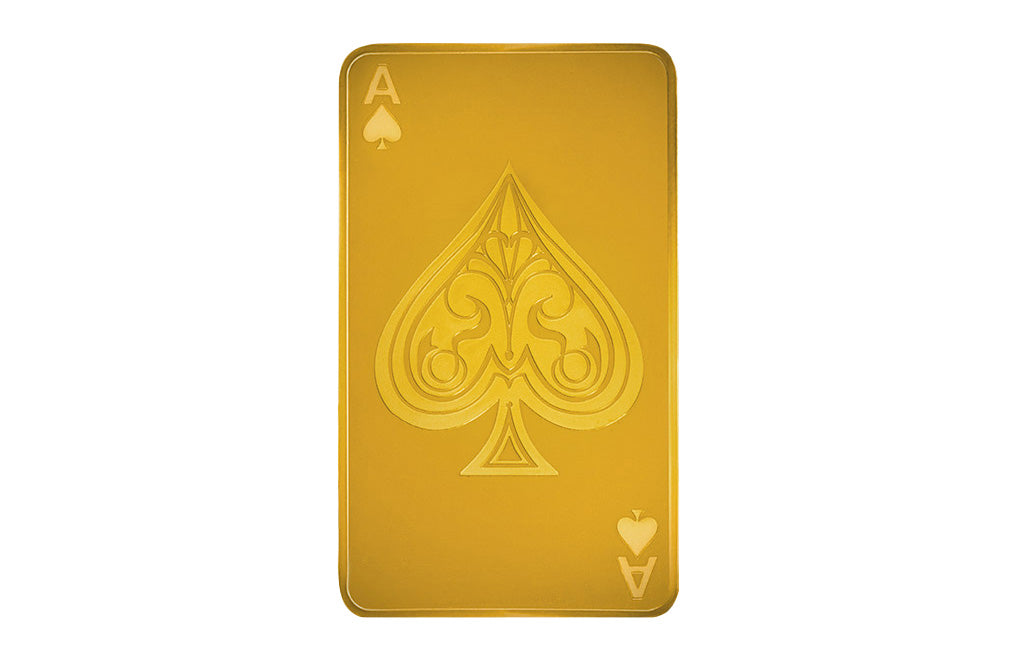 Buy 10 oz Silver Ace of Spades Bar (.9999) 24K Gold Plated