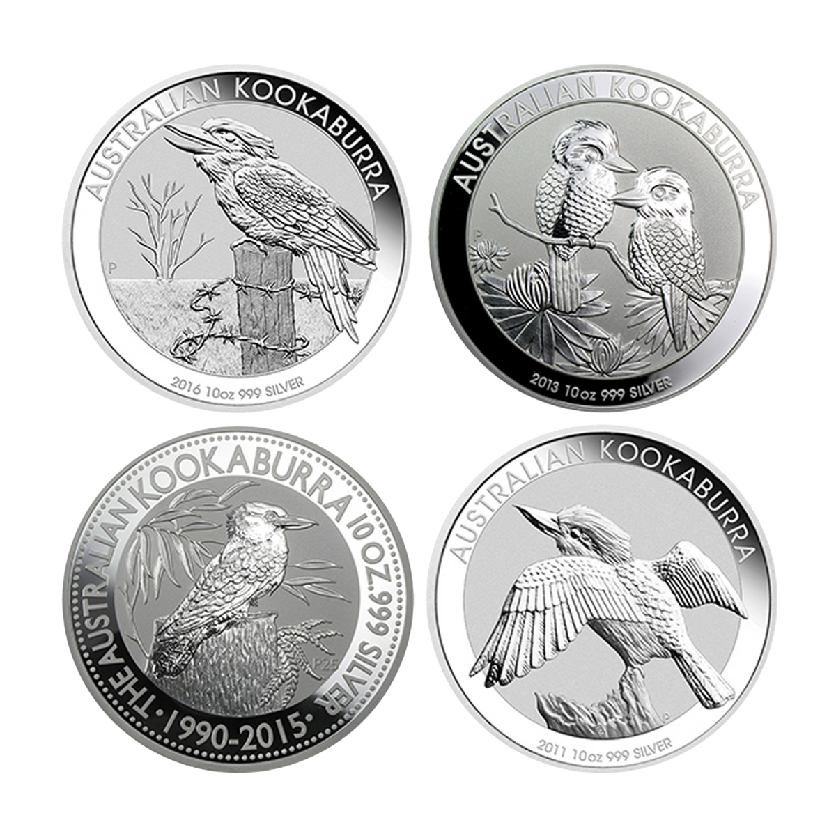 10 oz Silver Australian Kookaburra Coins (Random Year)