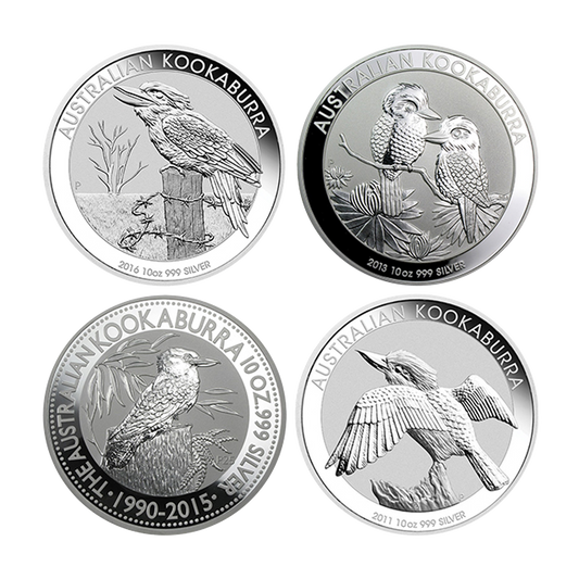 10 oz Silver Australian Kookaburra Coins (Random Year)